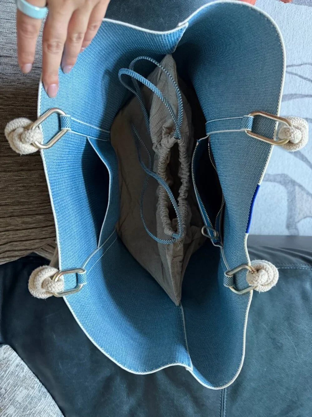 Rothy’s Indigo Sky Rope Tote Large Travel Bag